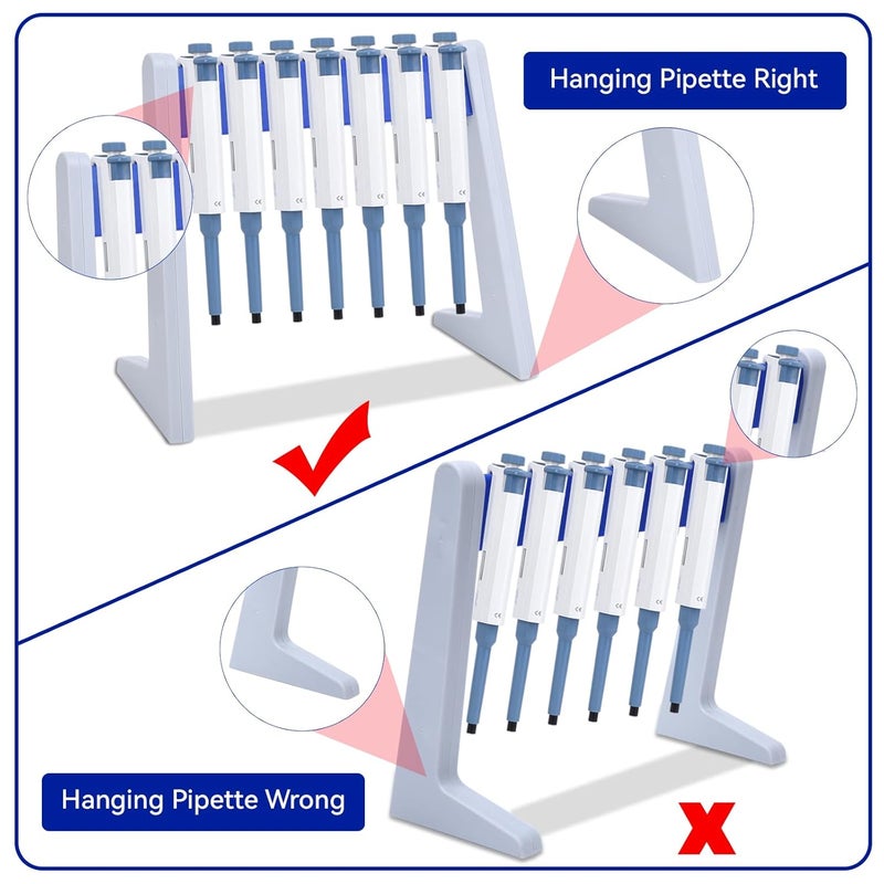 Weramics Store Plastic lab Pipette Rack Holder Stand Scientific Lab Linear Pipettor Holder Stand Bracket for Hanging 7-8 Laboratory Micropipette - Image 5